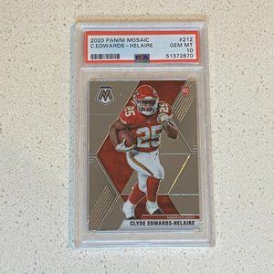 2020 Panini Mosaic Clyde Edwards Helaire RC PSA 10 Gem Mint #266 Rookie
